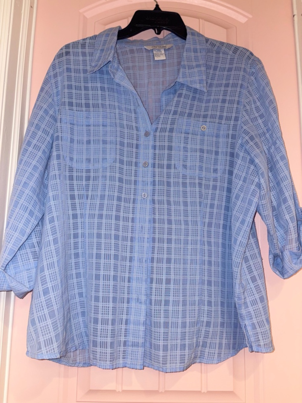 City Blues Light Blue Plaid Button Shirt